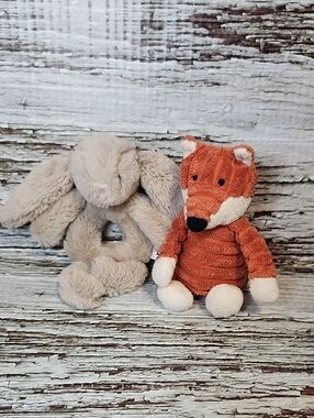 Jellycat Baby Bunny Rattle & Baby Fox Pull
